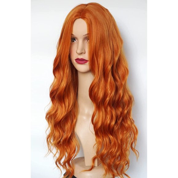 Ginger Red -Dark Orange Wavy Wig - Picture 3 of 5
